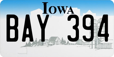 IA license plate BAY394