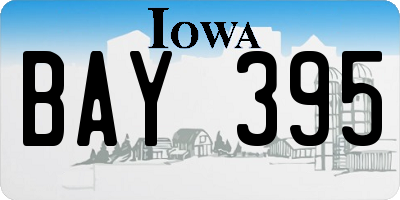 IA license plate BAY395