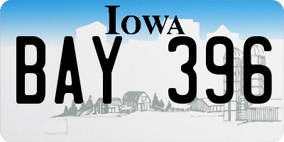 IA license plate BAY396