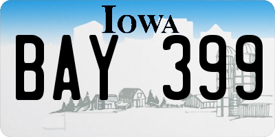 IA license plate BAY399