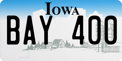 IA license plate BAY400