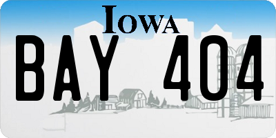 IA license plate BAY404