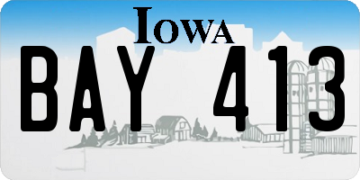 IA license plate BAY413