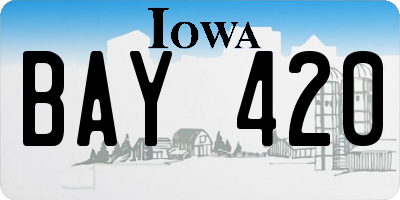 IA license plate BAY420