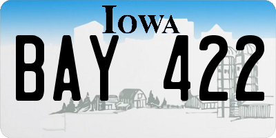 IA license plate BAY422