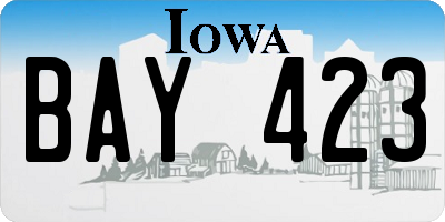 IA license plate BAY423