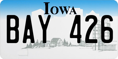 IA license plate BAY426