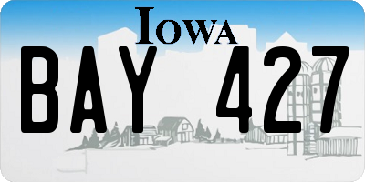 IA license plate BAY427