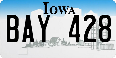 IA license plate BAY428