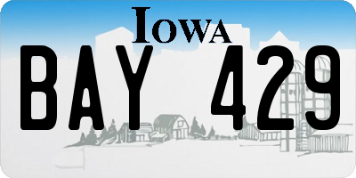 IA license plate BAY429