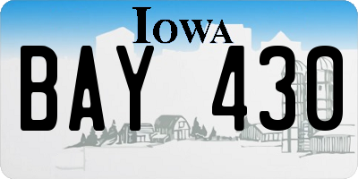 IA license plate BAY430