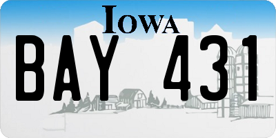 IA license plate BAY431