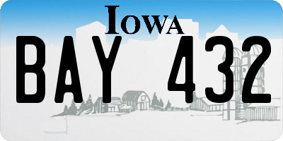 IA license plate BAY432