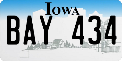 IA license plate BAY434