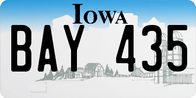 IA license plate BAY435