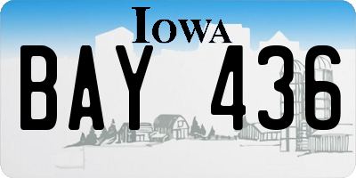 IA license plate BAY436