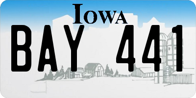 IA license plate BAY441