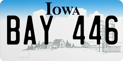 IA license plate BAY446