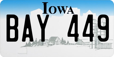 IA license plate BAY449