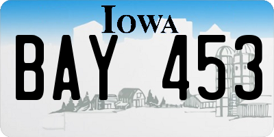 IA license plate BAY453