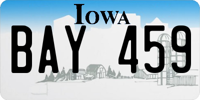 IA license plate BAY459
