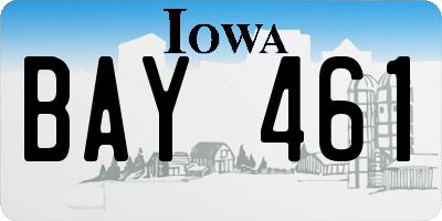 IA license plate BAY461