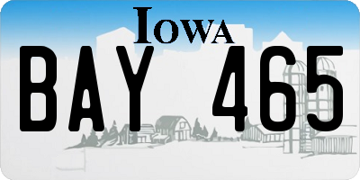 IA license plate BAY465