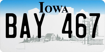 IA license plate BAY467