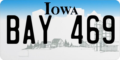 IA license plate BAY469