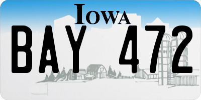 IA license plate BAY472