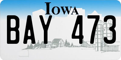 IA license plate BAY473
