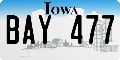 IA license plate BAY477