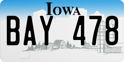 IA license plate BAY478