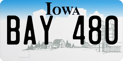 IA license plate BAY480