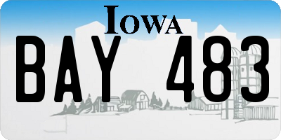IA license plate BAY483