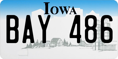 IA license plate BAY486