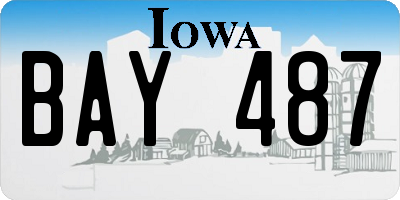 IA license plate BAY487
