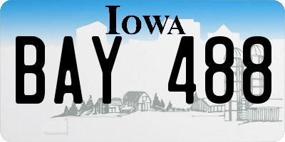 IA license plate BAY488