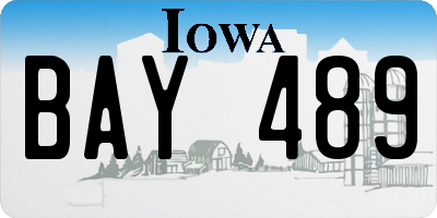 IA license plate BAY489