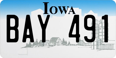 IA license plate BAY491