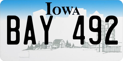 IA license plate BAY492