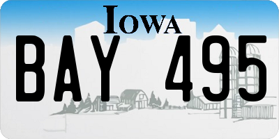 IA license plate BAY495