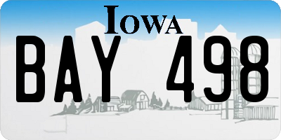 IA license plate BAY498