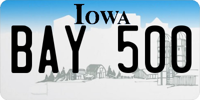 IA license plate BAY500