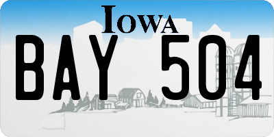 IA license plate BAY504