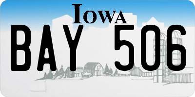 IA license plate BAY506