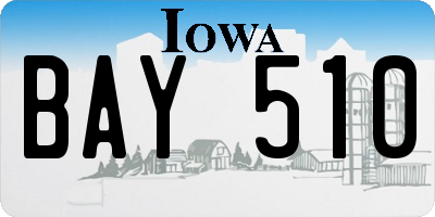 IA license plate BAY510