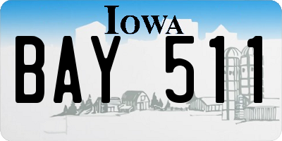 IA license plate BAY511