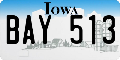 IA license plate BAY513