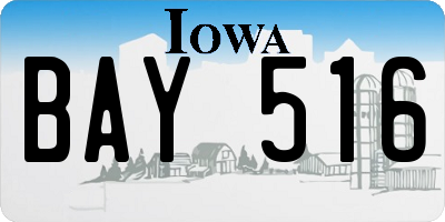 IA license plate BAY516